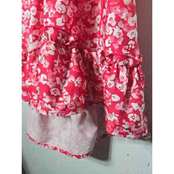 Floral Babydoll Halter Tiered Mini Dress Size Medium Fairy Y2K Whimsical Boho - Picture 4 of 10